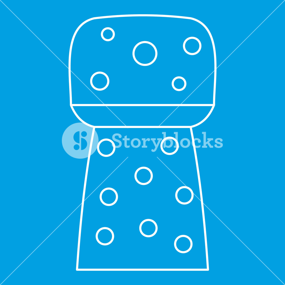 1000x1000 Wine Cork Icon Blue Outline Style Isolated Vector Illustration