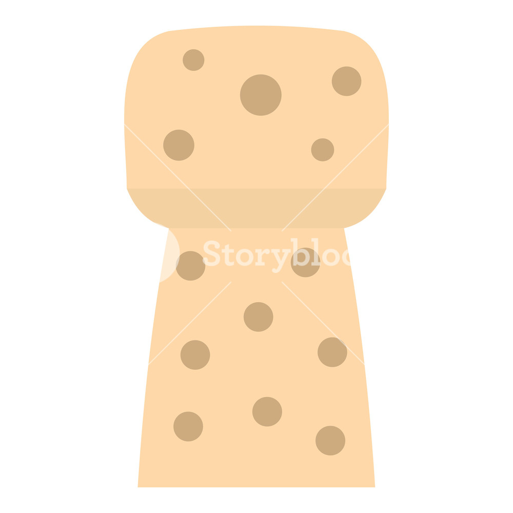1000x1000 Wine Wooden Cork Icon Flat Isolated On White Background Vector