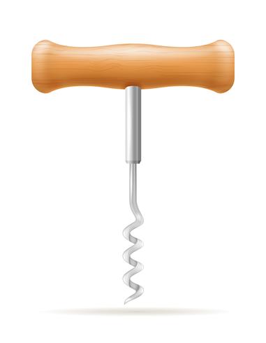 381x490 Corkscrew For Opening A Cork In A Wine Bottle Vector Illustration