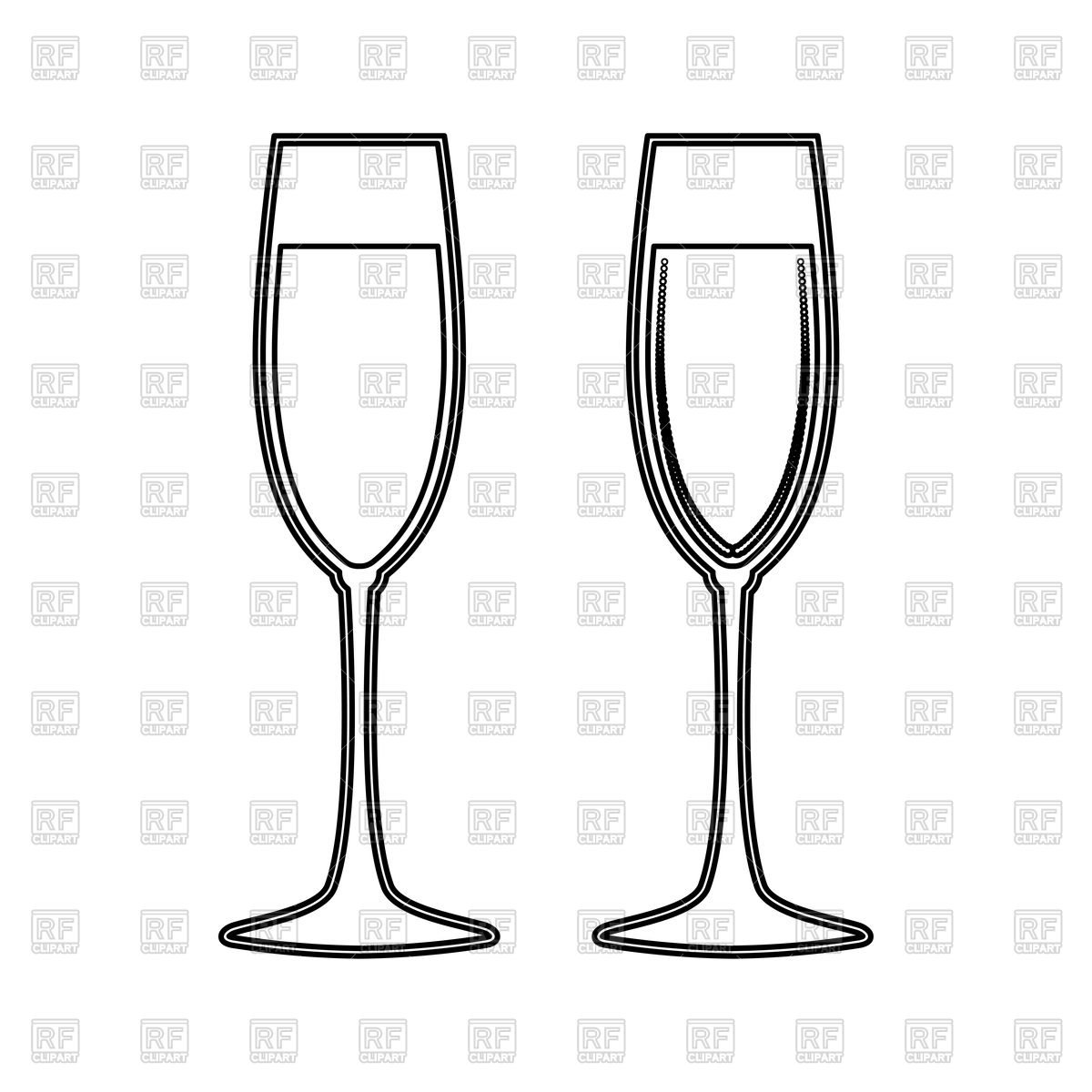 Glass Of Champagne Outline Vector Image Of Food And Beverages 1200x1200 Glass Of Champagne Outline Vector Image Of Food And Beverages