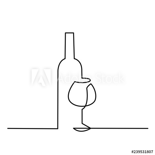 Wine Glass Outline Vector Icon Continuous One Line Drawn A Bottle 500x500 Wine Glass Outline Vector Icon Continuous One Line Drawn A Bottle
