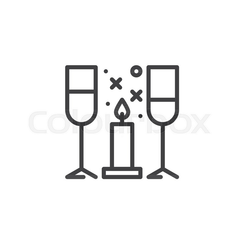 Wine Glasses And Candle Line Icon, Stock Vector Colourbox 800x800 Wine Glasses And Candle Line Icon, Stock Vector Colourbox