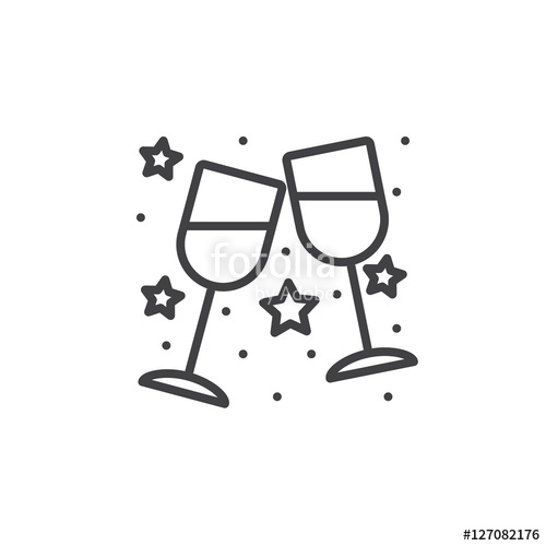 Clinking Wine Glasses, Stemware Line Icon, Outline Vector Sign 500x500 Clinking Wine Glasses, Stemware Line Icon, Outline Vector Sign