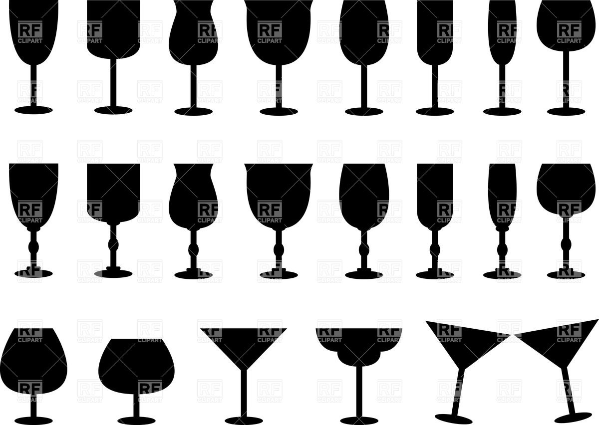 1200x852 Silhouettes Of Wine Glass And Jigger Vector Image Of Food