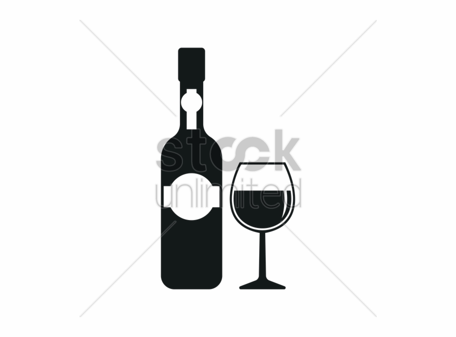 920x680 Wine Bottle And Cup Silhouette Vector Graphic