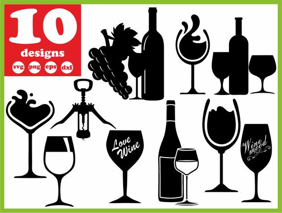 570x430 Wine Glass Alcohol Digital Bottle Download Grape Etsy