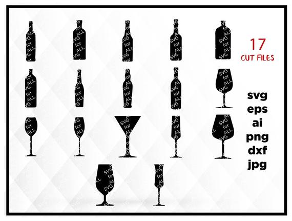 570x431 Wine Glass Wine Glasses Clipart Vector Wine Bottle Etsy