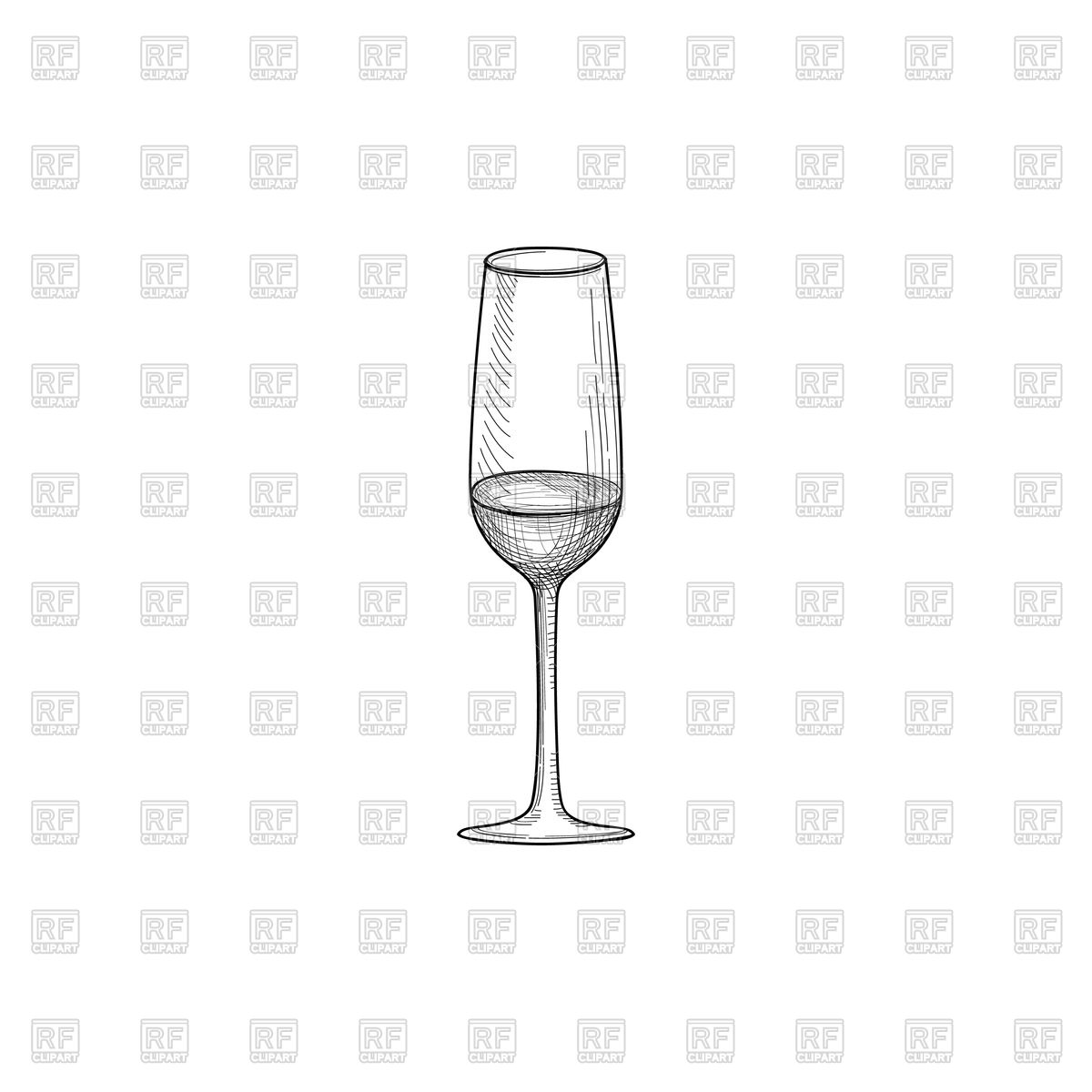1200x1200 Wine Glass Sketch
