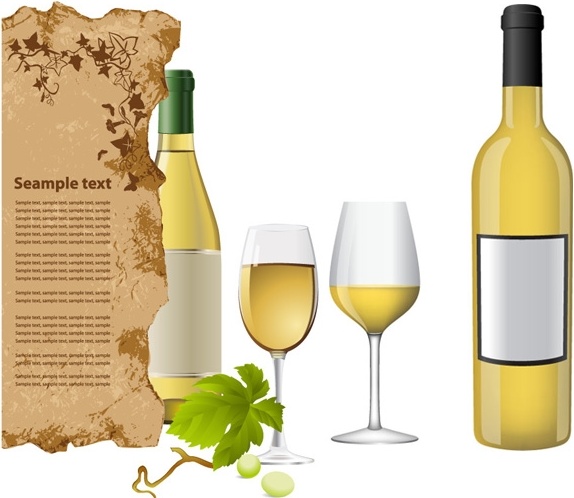 574x498 White Wine Bottle And Glasses Vector Free Vector In Encapsulated