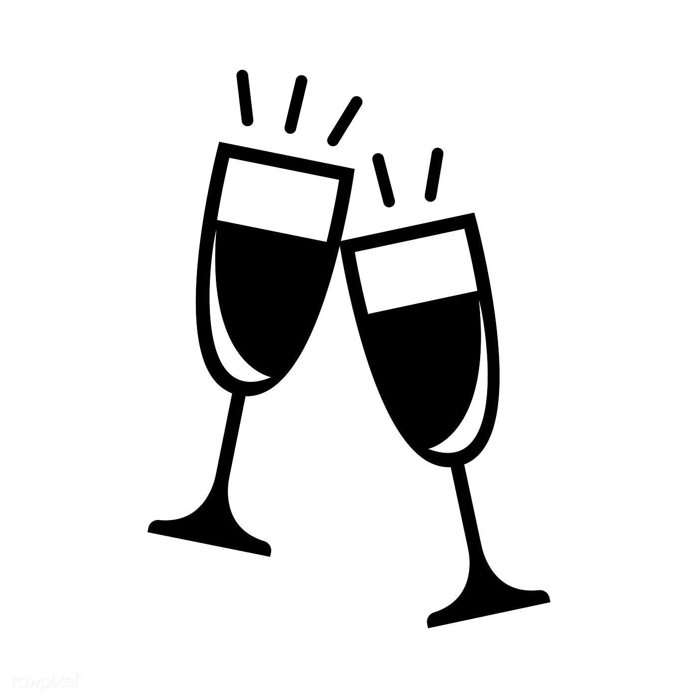 1400x1400 Two Champagne Glasses Graphic Illustration Free Image