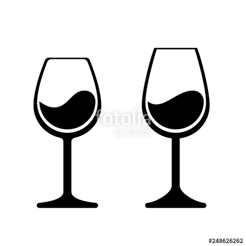 500x500 Wine Glass Vector Icons Isolated Wineglass Silhouette, Alcohol