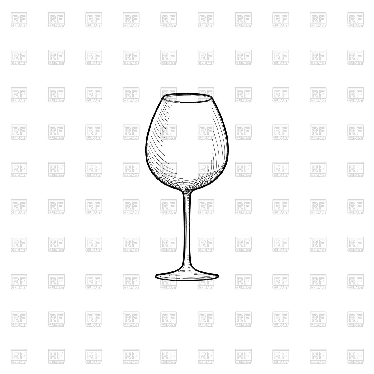 1200x1200 Empty Wine Glass Sketch Vector Image Of Objects Terriana