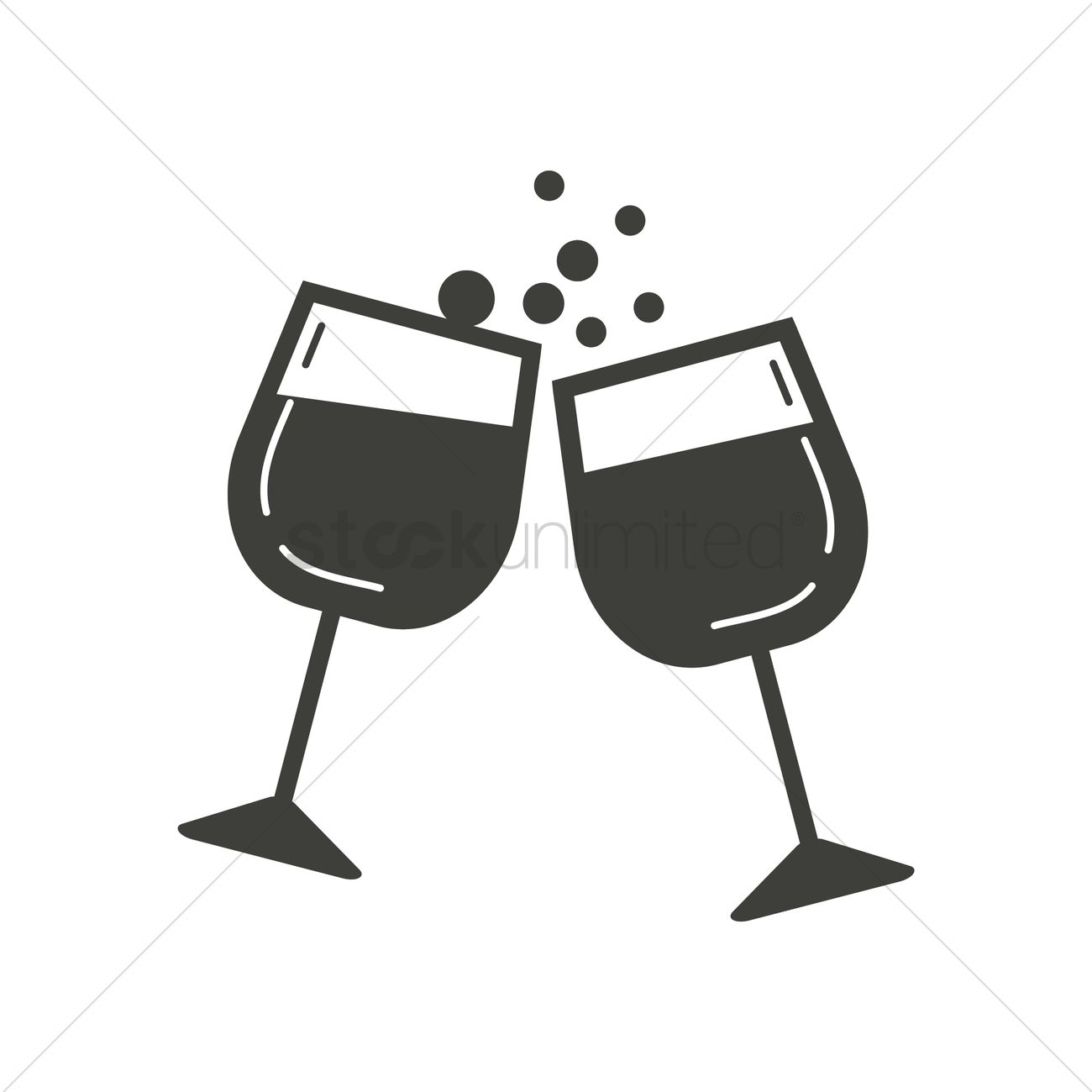 1300x1300 Clinking Wine Glasses Vector Image