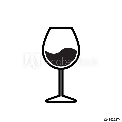 500x500 Wine Glass Vector Icon Alcohol Beverage Wineglass Symbol