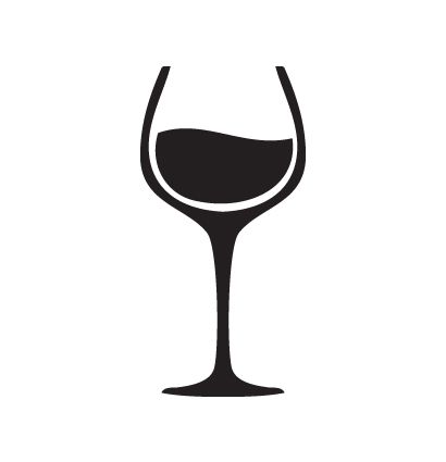 410x425 Black And White Vector Of Wine Glass