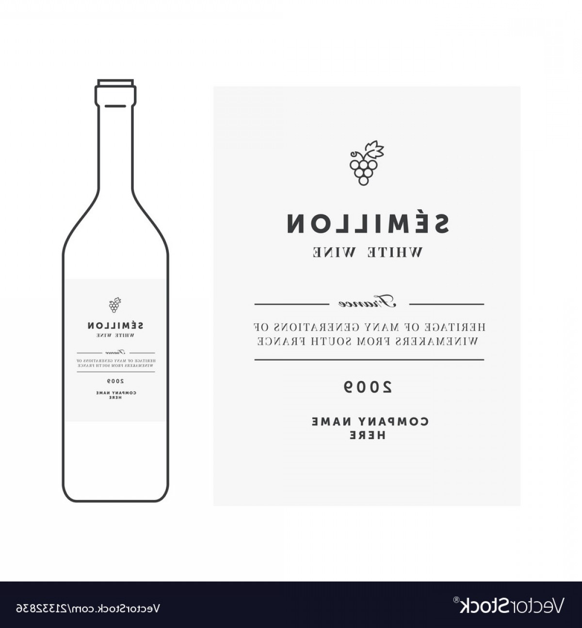 1200x1296 White Wine Label Premium Template Clean Vector Cqrecords
