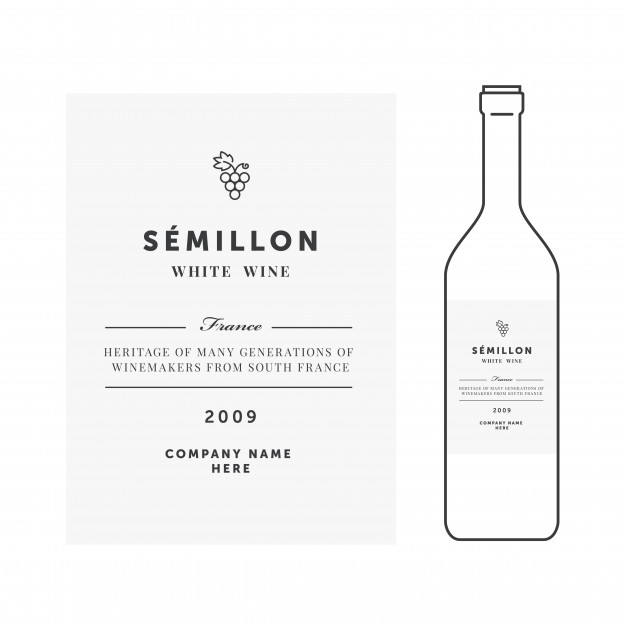 626x626 White Wine Label Template Vector Premium Download