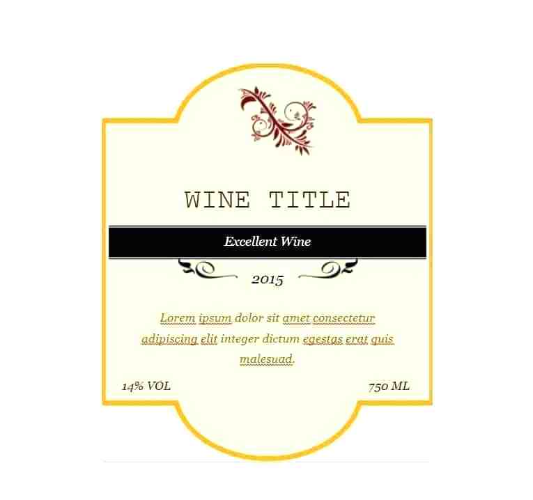 Wine Label Template Vector at Vectorified.com | Collection of Wine ...