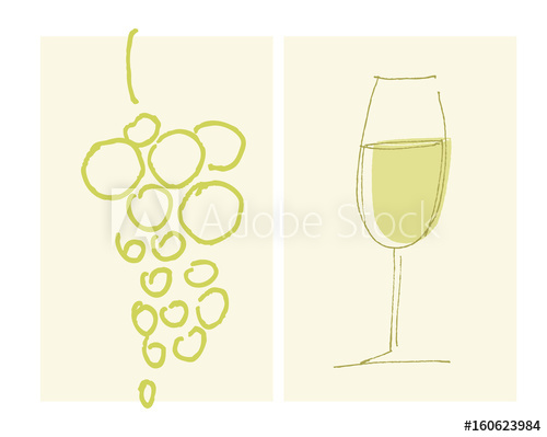 500x399 Sketch Style House Wine Label Template Grape And Wine Glass
