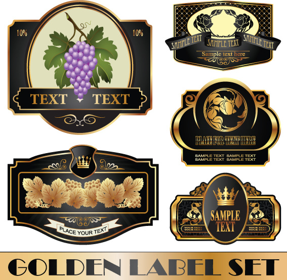 567x554 Golden Bottle Of Wine Labels Vector Free Vector In Encapsulated