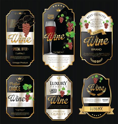 466x490 Luxury Golden Wine Label Vector