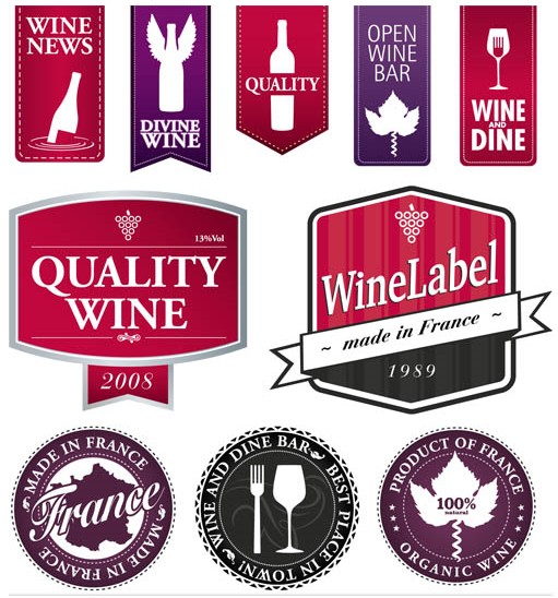 511x548 Stylish Wine Labels Vector Free Download