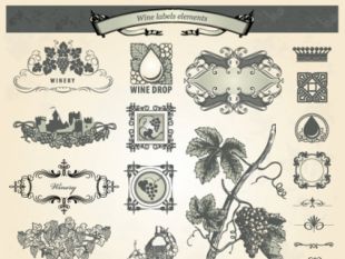 310x233 Vintage Elements Of Wine Labels Vector Free Vectors Ui Download