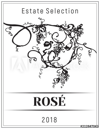 387x500 Vintage Wine Label Vector Vertical Banners With Hand Drawn Grapes