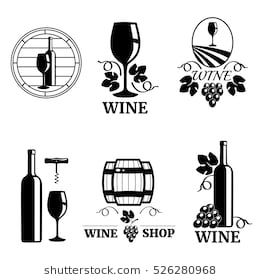 260x280 Set Of Elegant Wine Logo Templates, Vector Illustration Isolated