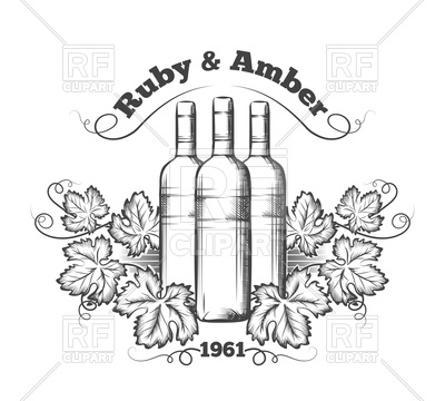 400x360 Bottles Of Wine With Grape Leaves