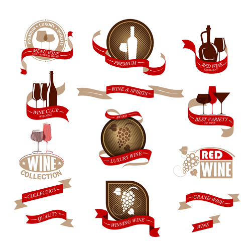 500x500 Elegant Wine Labels Vector Free Download