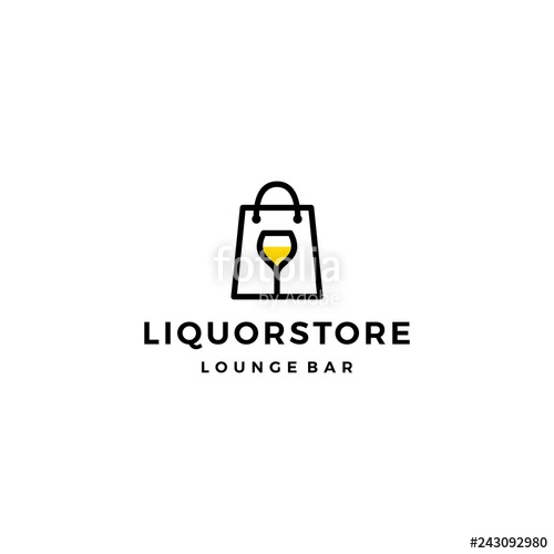 500x500 Liquor Store Shop Cafe Beer Wine Logo Vector Icon Illustration