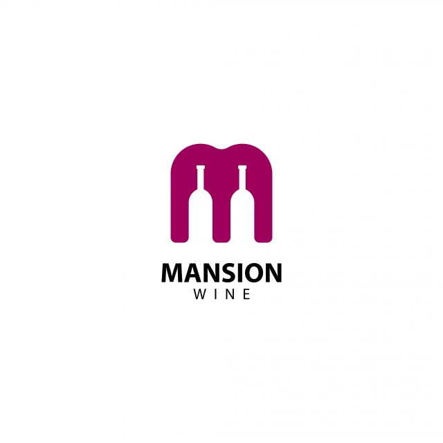 640x640 M Letter Mansion Wine Logo Vector Icon Illustration Template