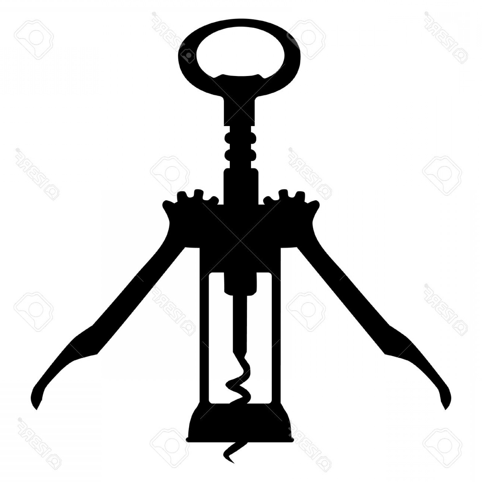 1560x1560 Photostock Vector Black Silhouette Of Corkscrew Vector
