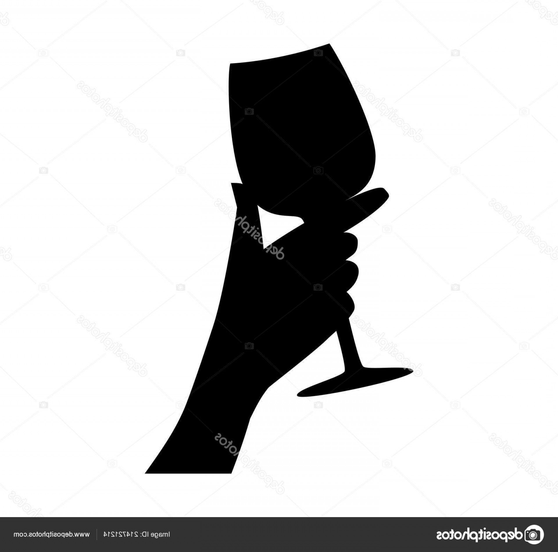 1920x1898 Stock Illustration Hand Glass Drinking Wine Silhouette Hoodamathrun