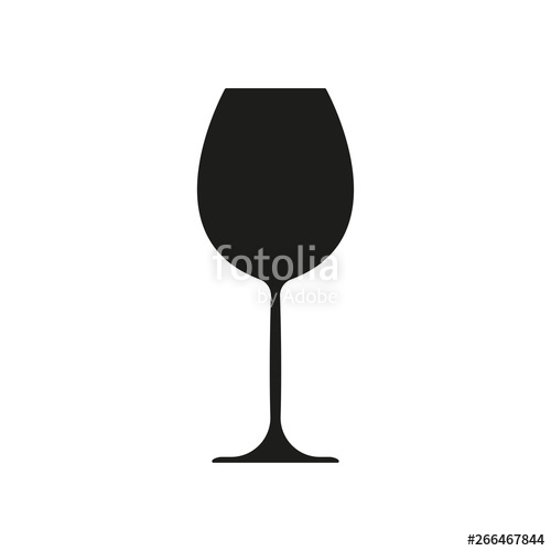 500x500 Wine Glass Icon Black Silhouette Vector Illustration Stock
