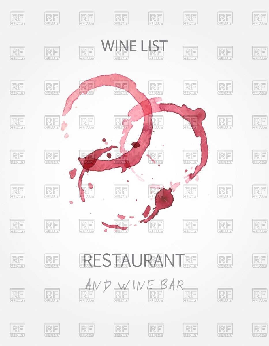 933x1200 Wine List Design Menu With Red Wine Stains Vector Image