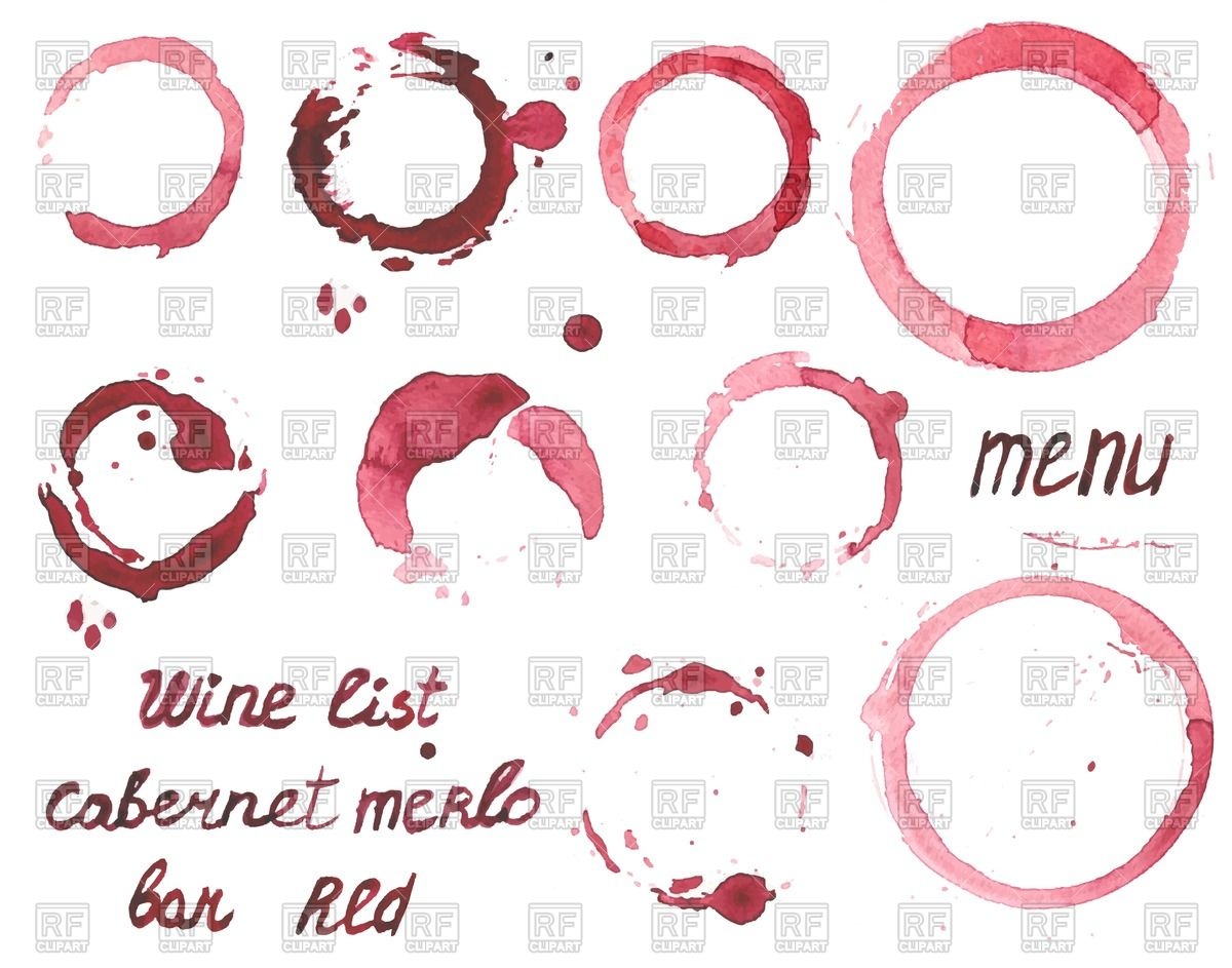 1200x943 Wine List Or Menu With Set Of Watercolor Painted Wine Stains