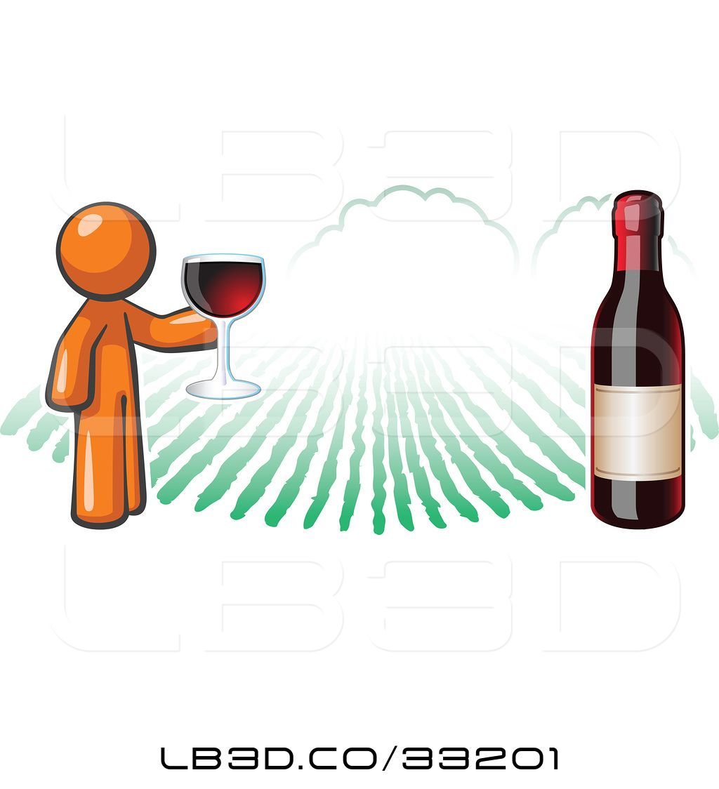 1024x1124 Vector Illustration Of Cartoon Orange Guy Wine Tasting