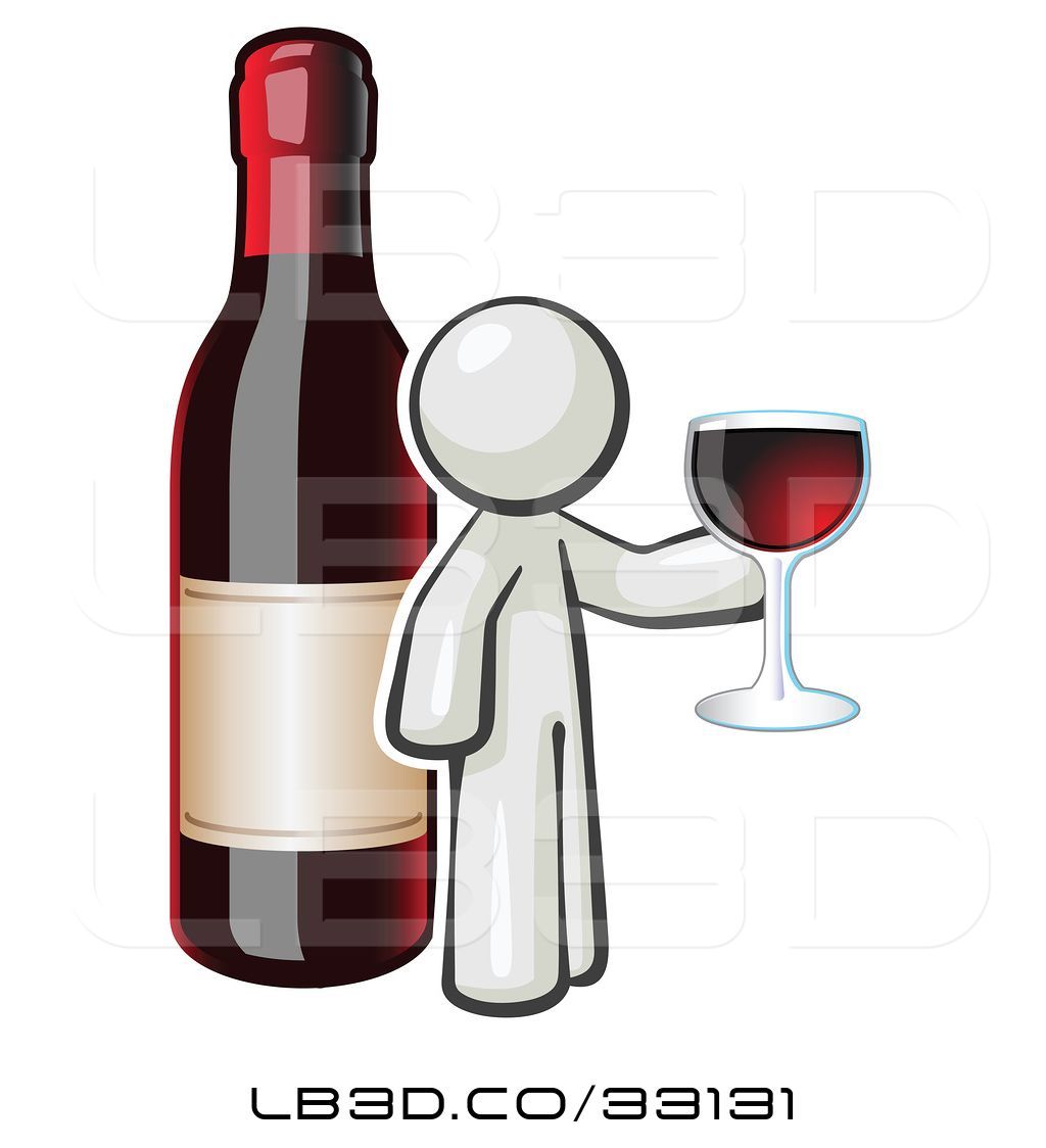 1024x1124 Vector Illustration Of Cartoon White Guy Wine Tasting