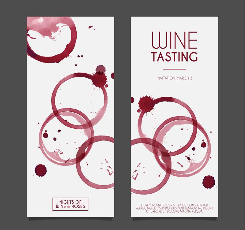 800x752 Water Painting Wine Tasting Invitation Card Vector