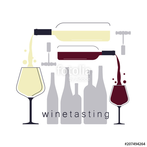 500x500 White And Red Wine Pouring Wine In A Wine Glass Silhouettes