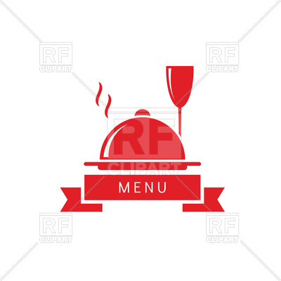 400x400 Wine Glass With Dish Restaurant Menu Logo Vector Image Of Icons