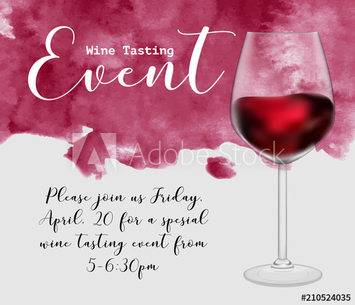 500x429 Wine Tasting Event Flyer Template, Vector Illustration