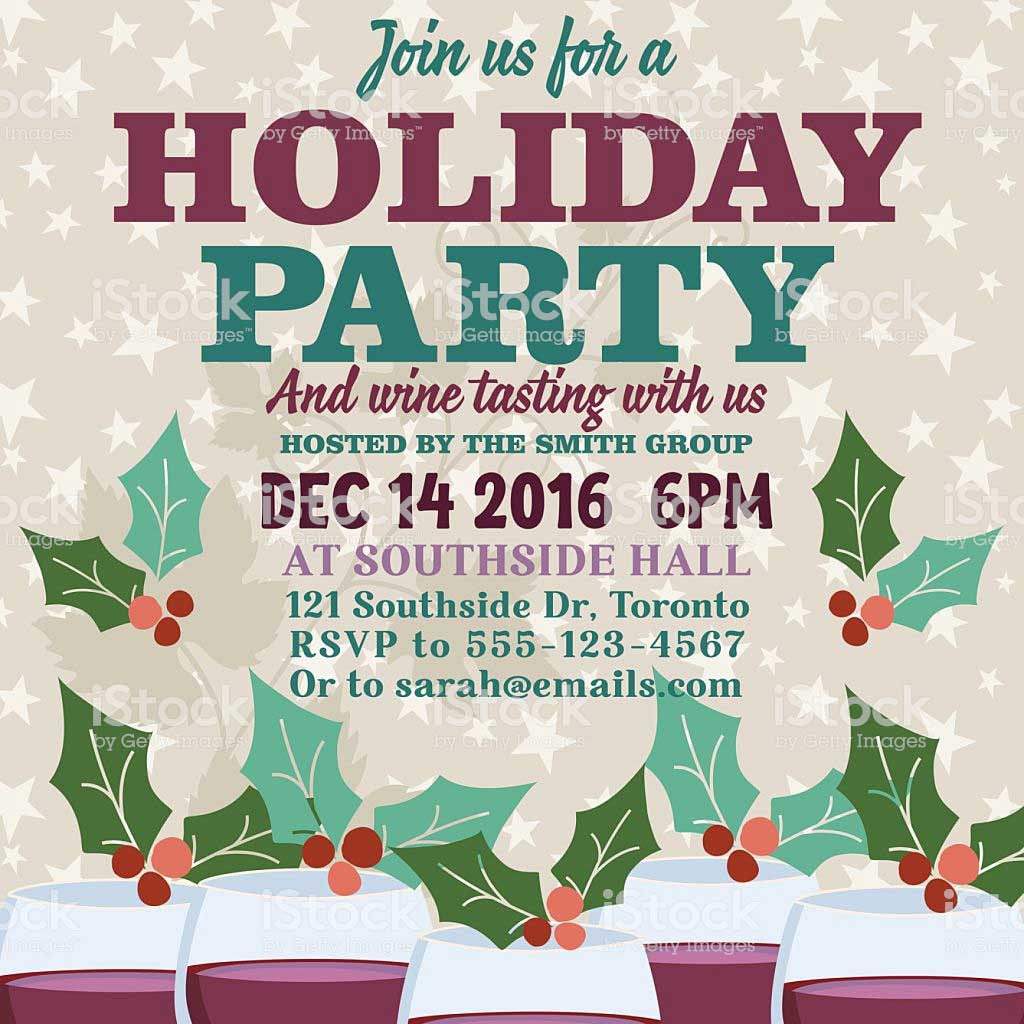 1024x1024 Holiday Party Invitation Template