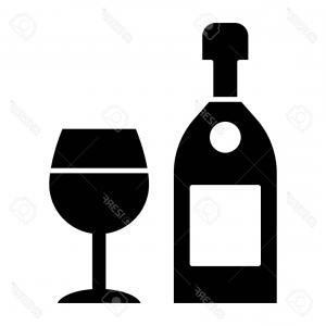 300x300 Stock Illustration Silhouette Bottle Glass Wine Vector Newwaysys