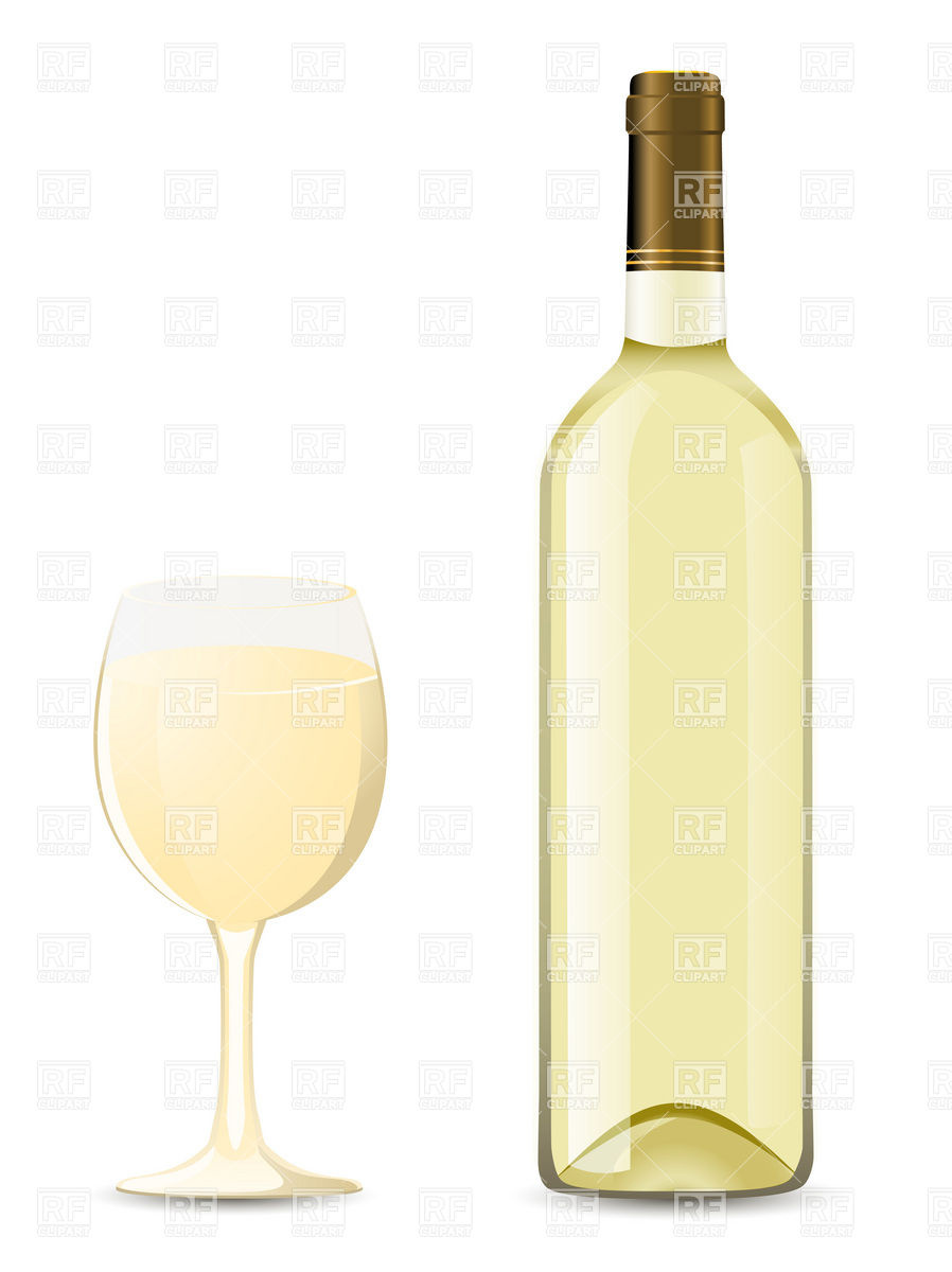 898x1200 Bottle And Glass Of White Wine Vector Image Of Food And Beverages