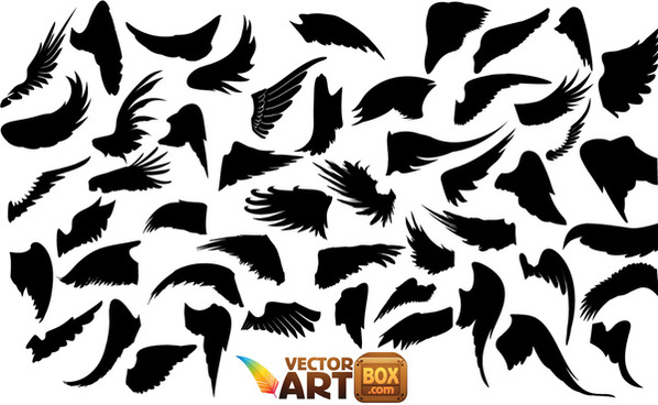 598x368 Vector Wing Silhouette Free Vector Download
