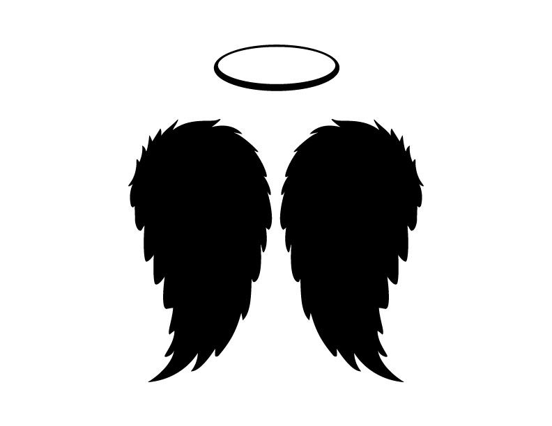 792x612 Black Angel Wings And Halo Vector, Png And Jpgs Includ