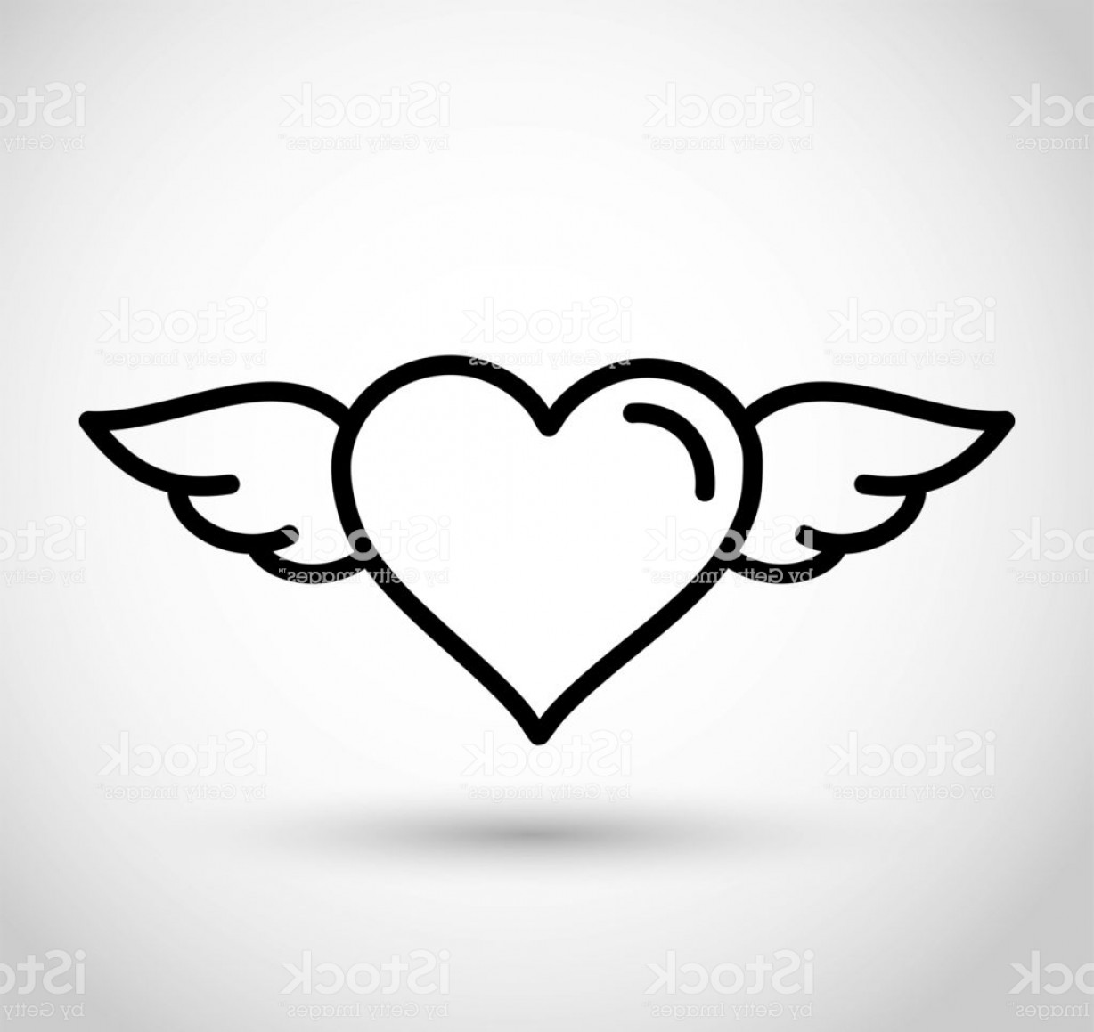 1228x1159 Thin Line Heart Icon With Wings Vector Gm Soidergi